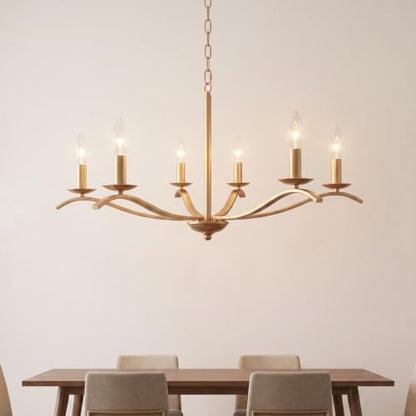 30" Gold Chandelier for Dining Room 6 (6 Light-GOLD)