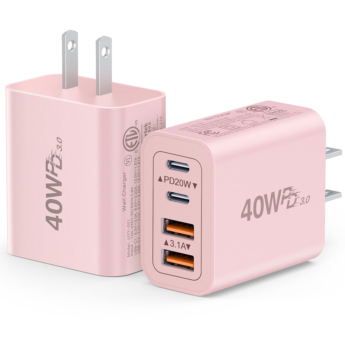 2Pack 40W USB C Charger Block (2Pack Ginger Red / 40W)