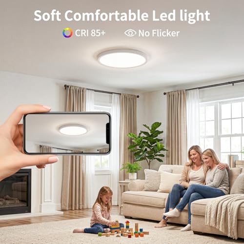 15 Inch LED Flush Mount Ceiling Light (White / 15"-6Pack)
