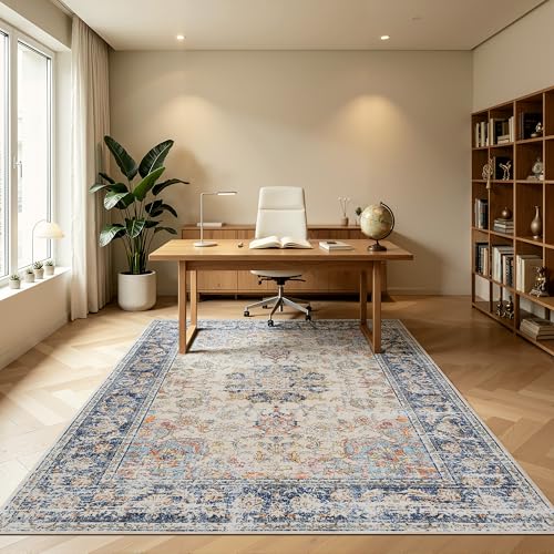 Washable Area Rug 5×7 for Living Room (Navy Brown / 5' x 7' (Rectangular))