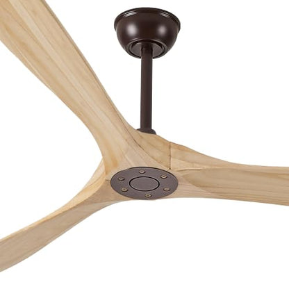 3 Blade Natural Wood Ceiling Fan No Light