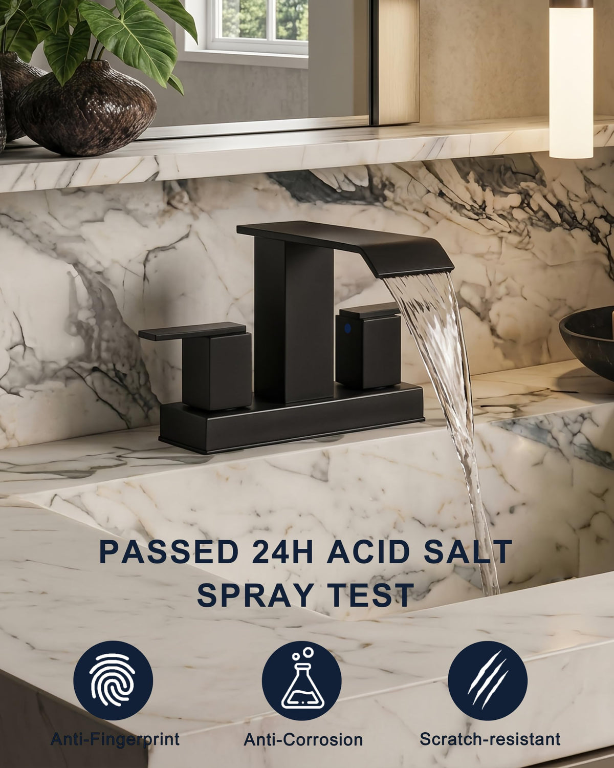 Matte Black Bathroom Faucets (Modern Centerset - 4" / Matte Black)