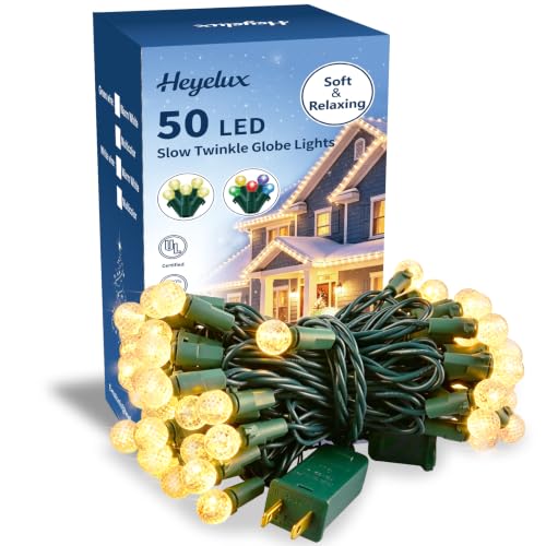 G14 Slow Twinkle Warm White Christmas Globe Lights