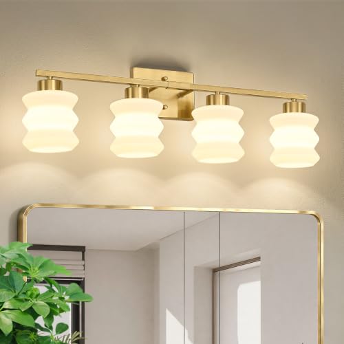 Modern Bathroom Light Fixtures (Gold / 4-Light)