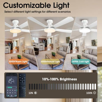Ceiling Fans with Lights (White / 52 inch)