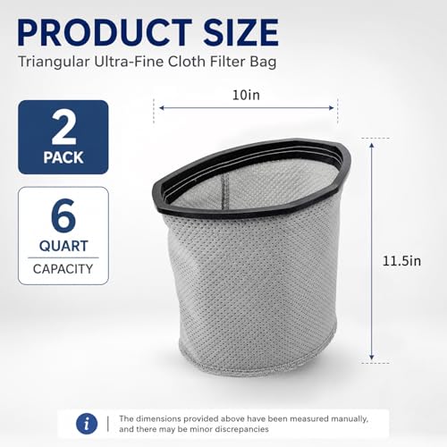 834000 2pack 10 qt. For ProTeam Micro Cloth Filter bags