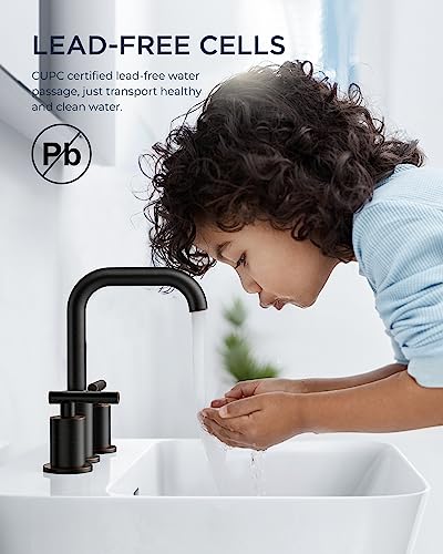 Bathroom Sink Faucet 3 Hole Widespread 8 Inch 2 Handle
