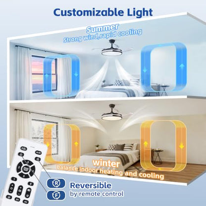 42 inch Retractable Ceiling Fan with Light