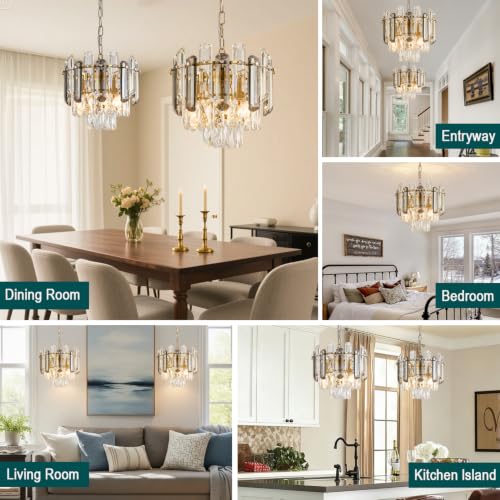 31.5" Gold Crystal Chandeliers for Dining Room