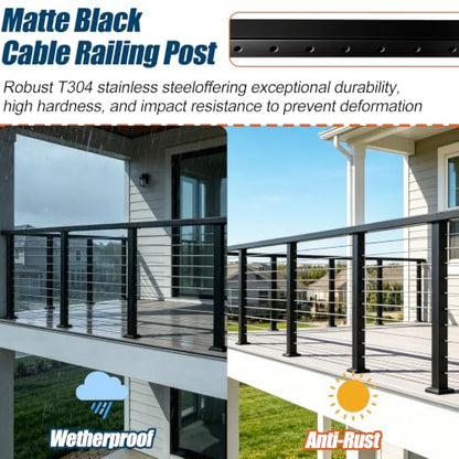 36" Level Cable Railing Post System Kit