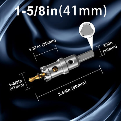 1-5/8" (41mm) TCT Hole Saw for Stainless Steel, Iron & Metal (1-5/8" (41mm))