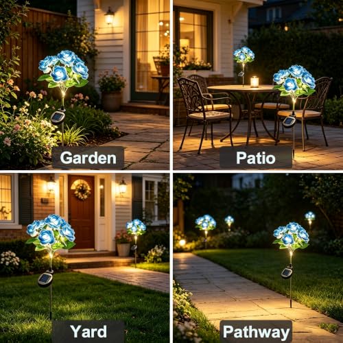 2 Pack Rose Solar Lights