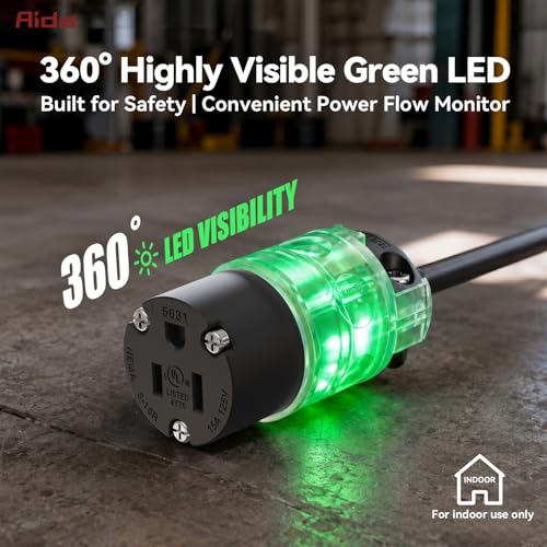 Lighted Straight Blade Electrical Plug and Connector Set