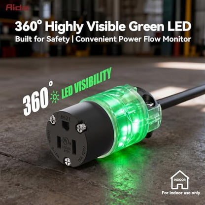 Lighted Straight Blade Electrical Plug and Connector Set