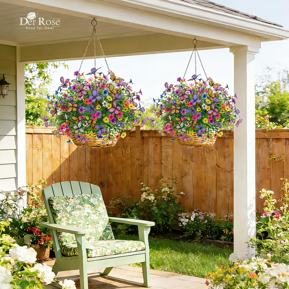 12Pcs Artificial Flowers for Outdoors with Large Fake Butterfly Flowers