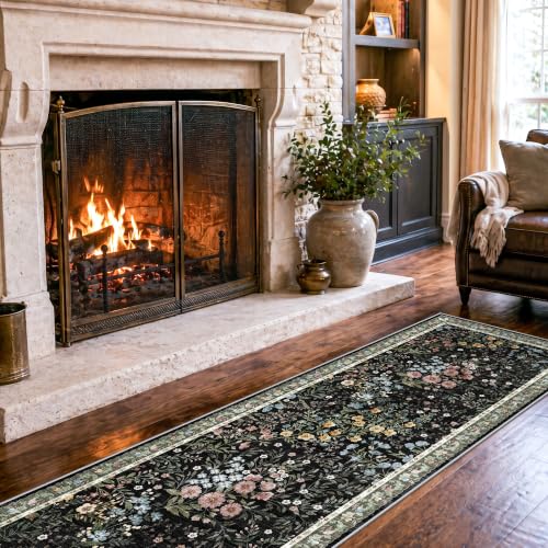Washable Hallway Runner Rug 3x8 (Black / 3x8)