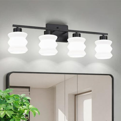 Modern Bathroom Light Fixtures (Black / 4-Light)