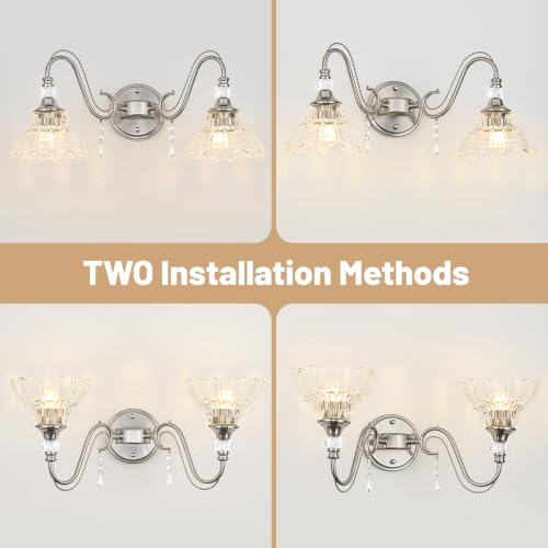 Brushed Nickel Bathroom Vanity Light (Nickel / 2-Light)