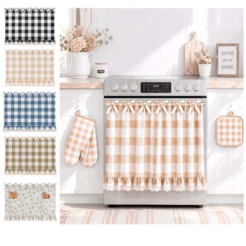 Floral Oven Skirt Curtain for Farmhouse Kitchen Decor