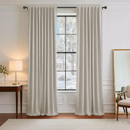 Blackout Curtains 96 inch Length 2 Panels Set (Cream / 52"W x 96"L (Pack of 2))