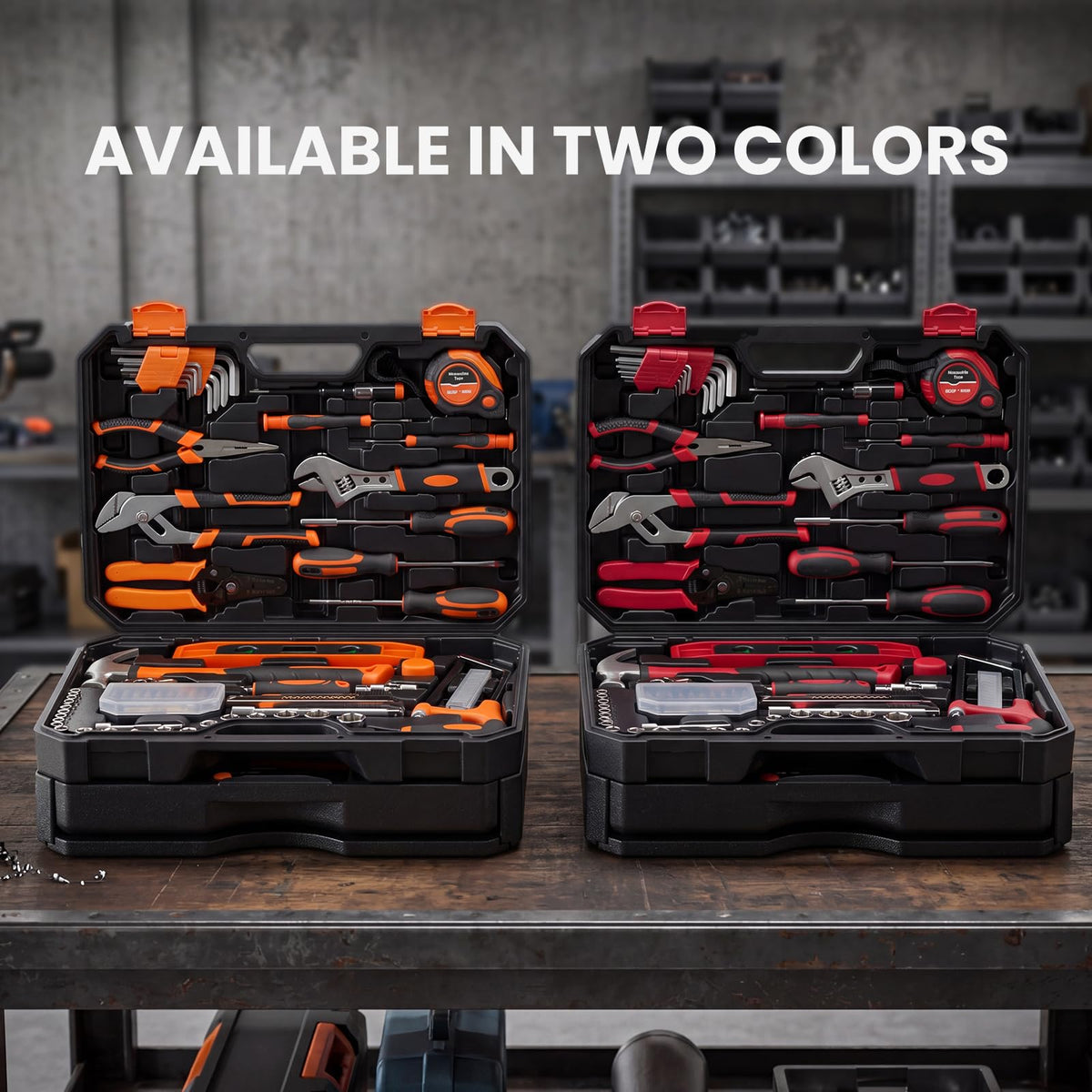 330 Piece Home Repair Tool Kit with Pull (Black Red / 15.7)