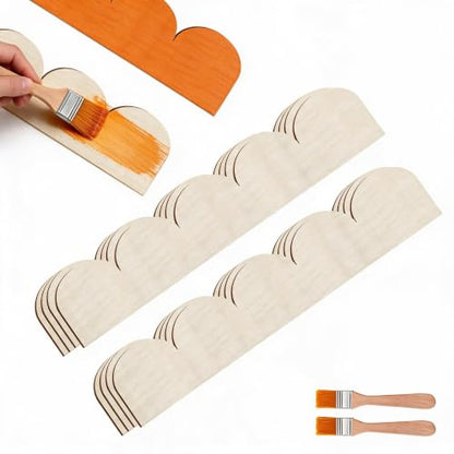 Unfinished Scalloped Decorative Wood Trim Scalloped Edge Decorative Wood Molding Cute DIY Moulding Trim for Home Wall Window Cabinet Shelf Door Frames Decoration