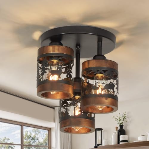 Rustic Semi Flush Mount Ceiling Light