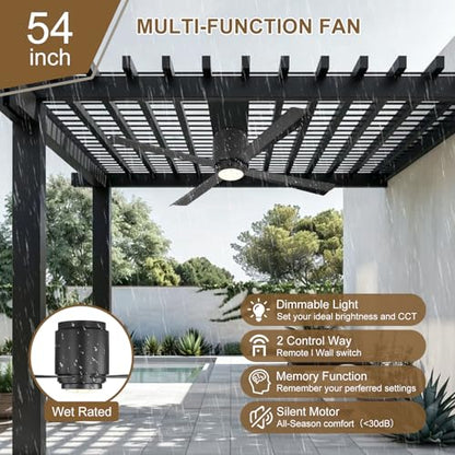 Flush Mount DC Ceiling Fan with Light