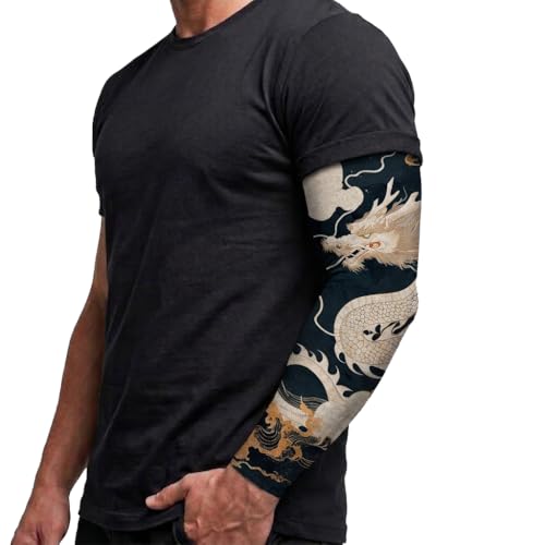 2 Pcs Tiger Dragon Crane Tattoo Arm Sleeves