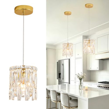 Modern Gold Crystal Chandelier Dimmable