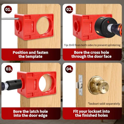 Door Hinge Lock & Latch Installation Kit