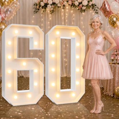 2.4FT Warm White Marquee Light Up Numbers