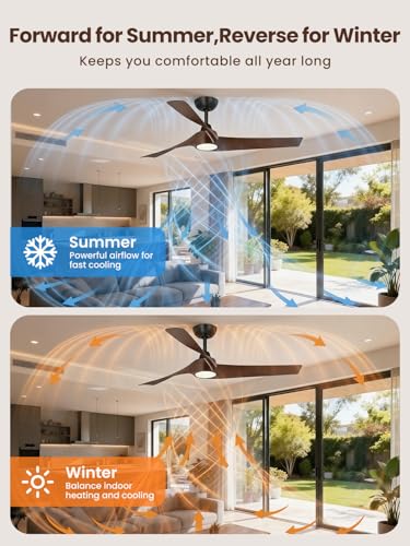 52 inch 3 Blades Ceiling Fan with Remote Control DC Motor