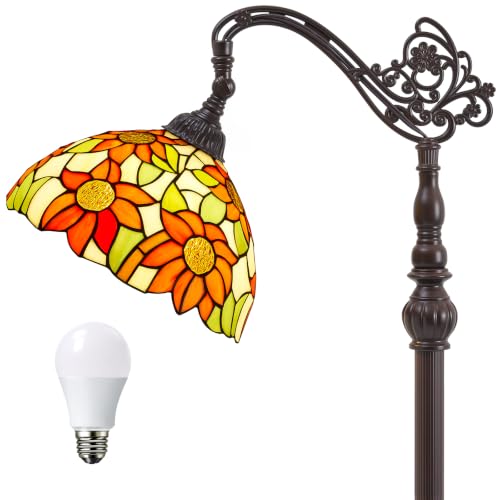 Tiffany Style Stained Glass Arc Floor Lamp