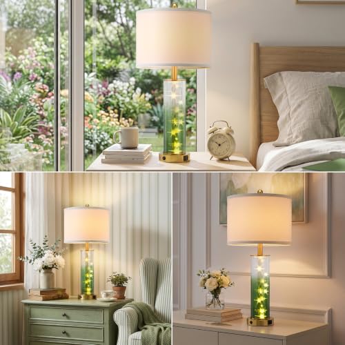 Glass Table Lamps for Bedroom Living Room