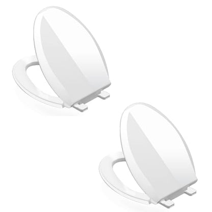 Toilet Seat Elongated (White / Elongated 18.5inch 2 PACK)