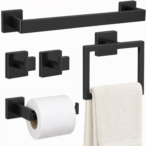 5 Piece Bathroom Accessories Stainless Steel Towel Bar Set