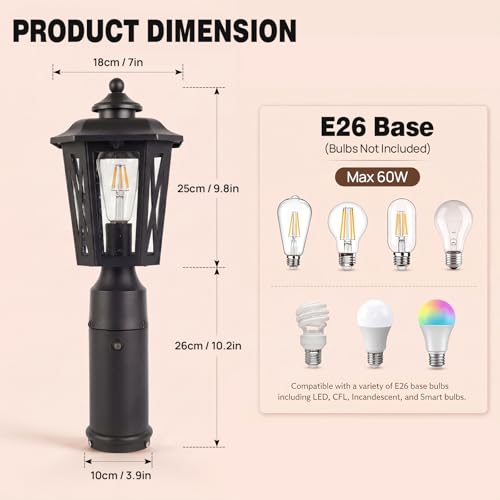 Outdoor Post Light with GFCI Outlet