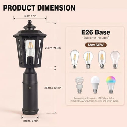 Outdoor Post Light with GFCI Outlet