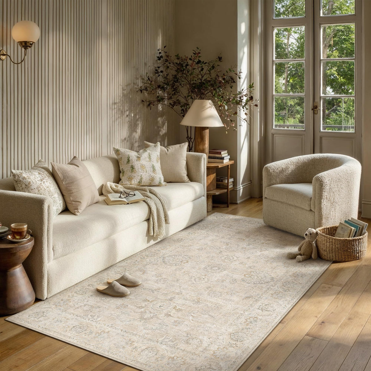 3x5 Light Cream Neutral Area Rug (Cream / 3' x 5' (Rectangular))