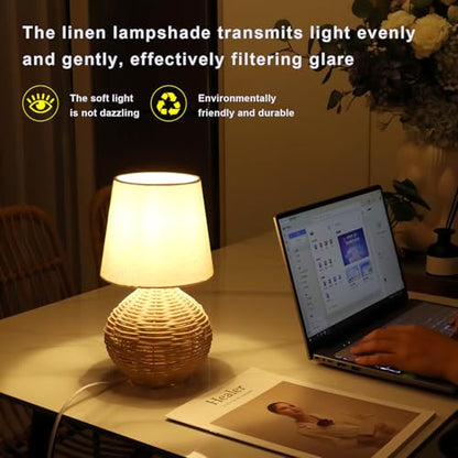 Rattan Small Table Lamp