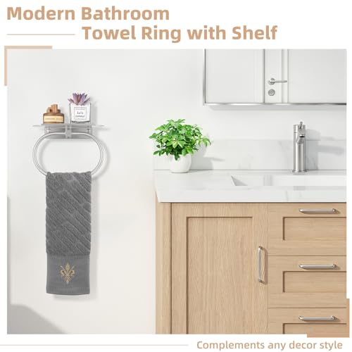 Oval Towel Ring with Storage Shelf