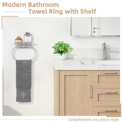 Oval Towel Ring with Storage Shelf