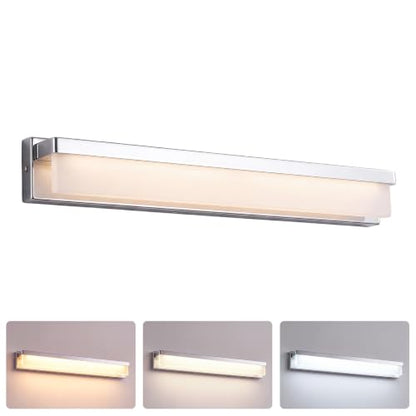 LED Bathroom Vanity Light Fixture Over Mirror Modern Rectangle Metal Lighting Bar 4000K Daylight Wall Sconce