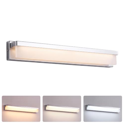 LED Bathroom Vanity Light Fixture Over Mirror Modern Rectangle Metal Lighting Bar 4000K Daylight Wall Sconce