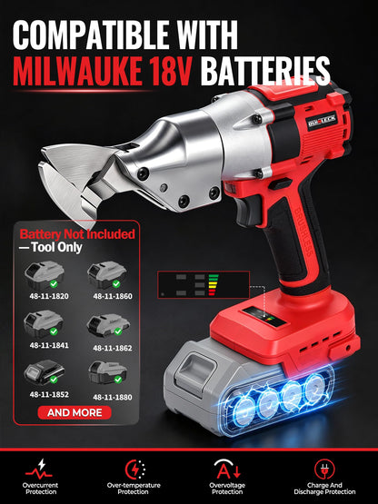 Cordless Metal Cutter Compatible with Milwauke* 18V Battery (Red)
