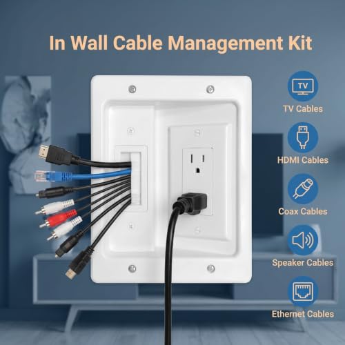in Wall Cable Management Kit with Recessed Outlet Box