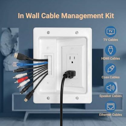 in Wall Cable Management Kit with Recessed Outlet Box