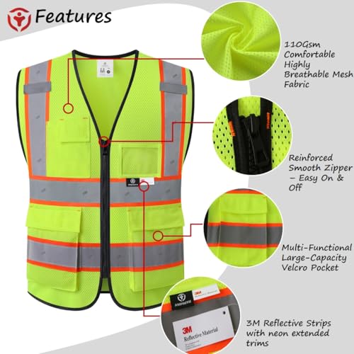 Safety Vest for Men Women Reflective Construction Vest