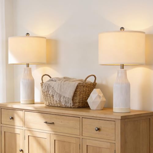 23.75" Modern Ceramic Table Lamps Set of 2